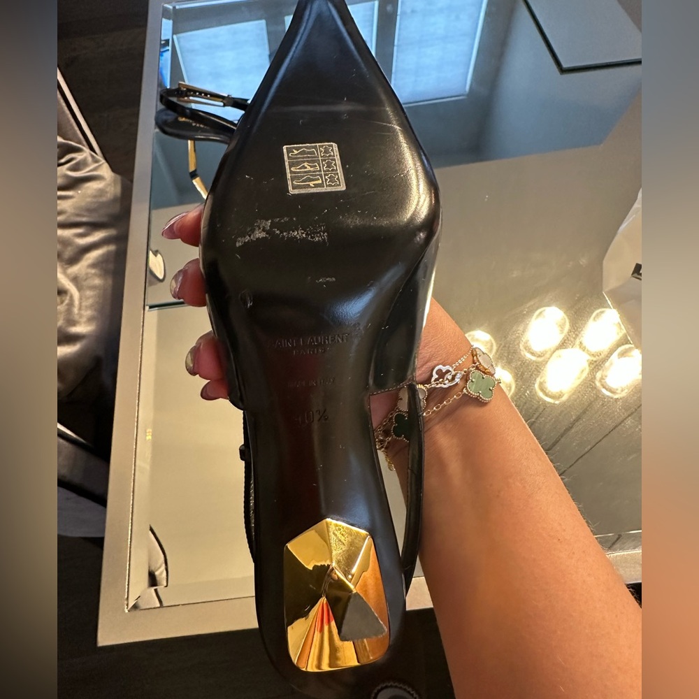 Saint Laurent “Lee” slingback buckle leather pumps Size 40.5 - Picture 3 of 9
